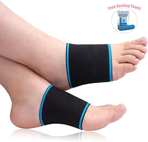 Compression Copper Arch Support Brace - 2 Plantar Fasciitis Sleeves GUARANTEED Highest Copper Content. Foot Care, Heel Spurs, Feet Pain, Flat Arches