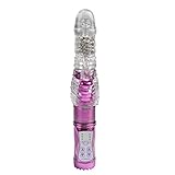Well Wanted 36-Frequency Soft Silicone Rotating Bullet Thrusting Powerful G-Spot Vibrator for Women Stimulation Clit Dildo, Purple,