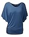 TWINTH Dolman Drape Tunic Plus Size Side Shirring Loose Fit Short Sleeve Top T-Shirts