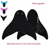 GOALUKK Mermaid Tails for Swimming with Monofin Training Diving Swim Fin for Kids and Adults(Pink Blue Black)