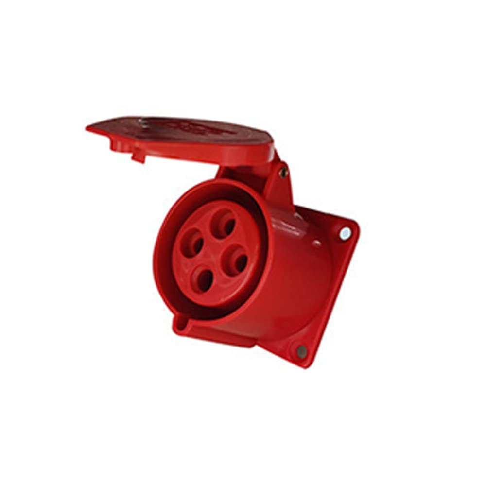 ExcInter 4PIN 16A Panel concealed socket Industrial Plug Sockets 2P+E Weatherproof IP44 Camping Caravan Industrial