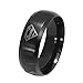 DIB Stainless Steel Men's 4 Superman Mark Triangle “S” Logo 8mm Band Ring Black