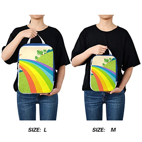 Rainbow Lanscape 3 Set Packing Cubes,2 Various Sizes Travel Luggage Packing Organizers(j)