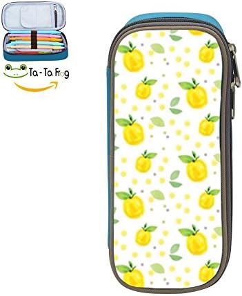 Yellow Fruit Pencile Case Multicolor pen bag,Pencil case Teens pen container,Double zipper student stationery girl's durable large volume bag of makeup bag.