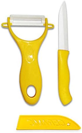 KOFERY Ceramic Knife Set-2 Pieces 4” Fruit Knife and 6”Paring Knife (Yellow)