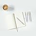 Ballpoint Pens, Ace Teah Stainless Steel Retractable Ball Pens Slim Medium Point (1.0mm) Black Ink 5 Pack Silver (5 Pack, Gold Silver)