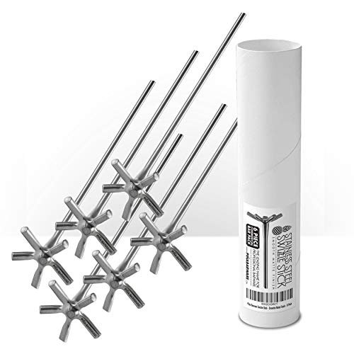 PiÃ±a Barware Swizzle Stick Stirrer - Stainless Steel with Smooth Matte Finish (6-Pack/Commercial Bar Pack)