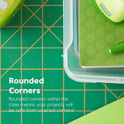 IRIS USA 6 Pack Clear Scrapbook Paper Storage Boxes, Portable Craft and