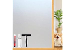 DWERSTY Frosted Glass Window Privacy Film Decorative with Tools, 2 Way Frosting Privacy Film for Glass Door, Static Cling Tint for Home Anti-UV, Covering Clings 23.6" by 77"