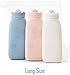 Microwave Heating Bottle Environmental Silicone Transparent Hot Water Bag with Knit Cover, Hot & Cold Therapies - Gift for Birthday, Christmas, Valentine's Day, Gift Exchange Party (Pink, Long)