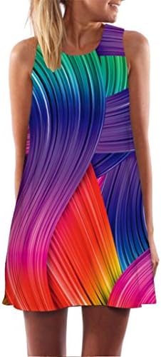 Muranba Women Dress Clearance, Women Summer Sleeveless Vintage Boho Beach Printed Short Mini Dress