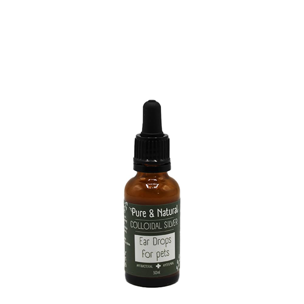 Pure & Natural Colloidal Silver Dog Ear Drops - Antifungal, Antibacterial Ear Drops for Dogs - 30ml