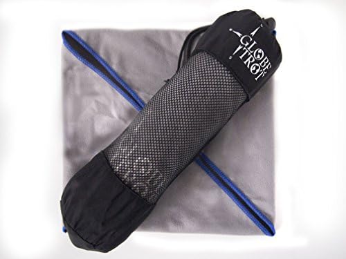 Globe Trot Absorbent Microfiber 30-Inch-by-60-Inch Towel with Hand Towel, Gray