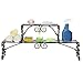 MyGift Black Metal Over the Sink Shelf with Scrollwork Design, 2 Tier Display Stand Organizer for Kitchen Accessories