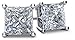 14K Gold Posts & Sterling Silver Princess Cut CZ Stud Earrings w/Pure Brilliance Zirconia, 1.50-4.00ctw