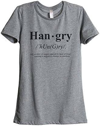 Thread Tank HanGry Hungry Women Relaxed T-Shirt Tee Heather Grey Medium