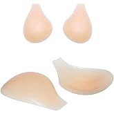 MIILYE Breast Lift up Pasties Sticky Nipple Covers Reusable Strapless Invisible Silicone Adhesive Bra for Cups A B C Nude