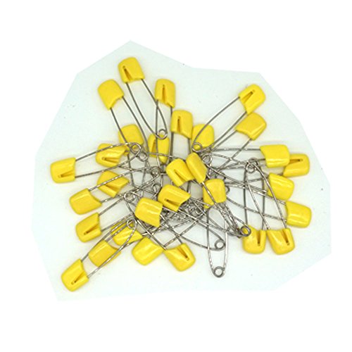 GTONEE Baby Safety Pins Secure Clips for Fastening Baby Clothes Diaper Napkins 50pcs 60PCS 30PCS (Yellow, 30 pcs)