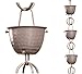 Monarch Rain Chains 50586 Aluminum Hammered Cup Rain Chain, 8-1/2 Feet Length Replacement Downspout for Gutters, 8.5', Musket Brown