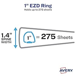Avery Durable View 3 Ring Binder, 1 Inch EZD