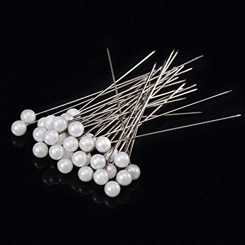 Senkary 200 Pieces Corsages Pins Ball Pearl Pins Flower Pins Floral Pins Straight Head Pins Wedding Bouquet Pins (2.6 Inch) - Thumbnail 3