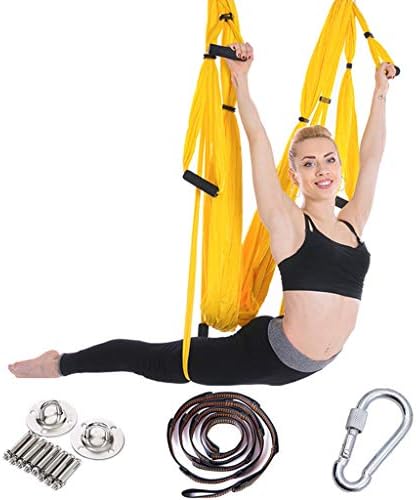 Asports Aerial Yoga Swing, Trapeze Yoga Kit for Anti Gravity Fitness, Yoga Hammock Sling for Inversion Exercises with Extensions Straps Carabiners and Carrying Bag