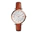 Fossil Women's Jacqueline Watch In Rose Goldtone With Light Brown Leather Strap