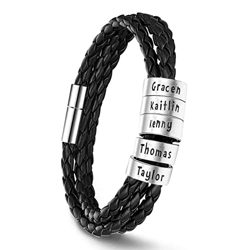 Custom Name Bracelets for Men Engrave Bracelet for Dad Custom Gifts for