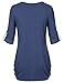 Tunics for Women,Timeson V-Neck Pleated Knit T-shirt Blouse Top Dark Blue XX-Large