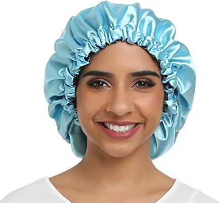 Amazon Com Adjustable Satiny Sleep Cap Hair Bonnet Double