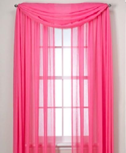 MONAGIFTS 2 PANELS HOT PINK Sheer Voile Window Panel curtains 59" WIDTH X 84" LENGTH EACH PANEL