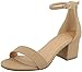 Cambridge Select Women's Open Toe Single Band Buckled Ankle Strap Chunky Block Mid Heel Sandal,8.5 B(M) US,Taupe NBPU