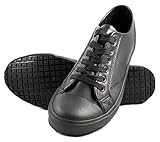 Townforst Mens Slip and Oil Resistant Lace Up Black Leather Shoes