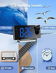 Alarm Clock Radio, Digital Clock with 0-100% Dimmer