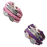 Twinkle Handmade Best Friend Owls Charms Friendship Gift - Braid Personalized Suede Leather Bracelet