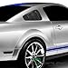 Topline Autopart Black Retro Sport Rear 1/4 Quarter Side Vent Window Louvers V1 05-14 Ford Mustang