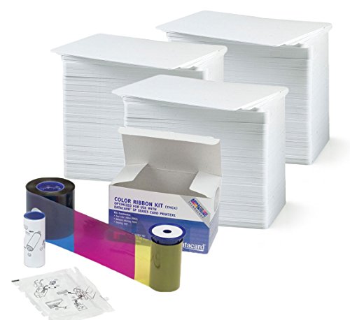 Datacard 534000-002 Color Ribbon & Cleaning Kit - YMCKT - 250 prints with badgeDesigner Premium CR80 30 Mil Graphic Quality PVC Cards - Qty 300 - Thumbnail 5