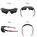 Ewin E02 Polarized Sports Sunglasses with 5 Interchangeable Lenses for Men Women Golf Baseball Volleyball Fishing Cycling Driving Running Glasses(Black&Red)