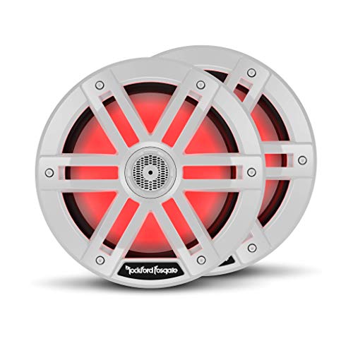 Rockford Fosgate M1-8 Color Optix 8” 2-Way Coaxial Multicolor LED Lighted Marine Speakers - White (Pair)