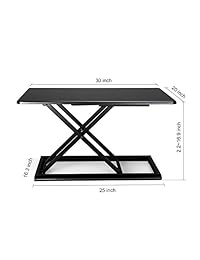 upergo 30" Marco de aluminio altura ajustable Lotz computadora, Negro (id 30b)