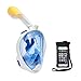 Wonice Esaytobreathe Full Face Snorkel Mask Set For Adult and Kids (Blue, S/M)
