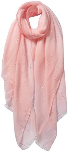Plain Colour Ladies Scarf Shoulder Wrap Wedding Bridal Shawl Sequin Sparkle Line Detail Soft Feel, Large Size
