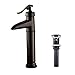 Senlesen Waterfall Spout Oil Rubbed Bronze Single Handle Bathroom Sink Vessel Faucet Basin Mixer Tap, ORB Lavatory Faucets Tall Body