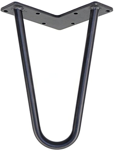 Mrhardware Hairpin Metal Table Legs, (Raw Steel) 1/2 Inch Thick - (Set of 4) (H6-2Rod-1/2)