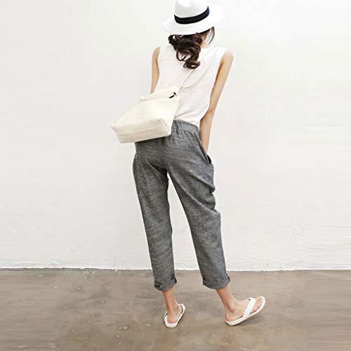 Botrong Women Pencil Pants Bandage Trousers Pants Long Pants Gray - Thumbnail 5