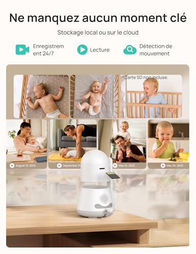 Dr.Care LumiView Plus WiFi Baby Monitor with 2 Cameras - 5.5" 1080P & 2K Display, 5000mAh Removable Battery, Privacy Mode, RGB Night Light, HD Night Vision, Crying & Motion Alert