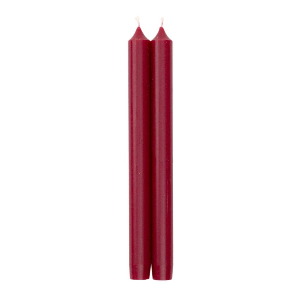 Caspari 10-inch Taper Unscented Candles, Set of 2, Cranberry — image 1