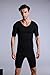 Vinmin Mens Hot Thermo Body Shaper T Shirt, Slimming Neoprene Bodysuit, Workout Sweat Sauna Suit, Stomach Fat Burner, Best Abdominal Trainer for Weight Loss, Black L