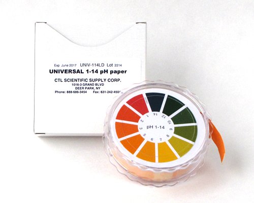 UNIV-114LD, Universal pH 1-14 Paper (26 Feet X 5/8 Inch), Roll of 26 Ft Length X 5/8 Inches