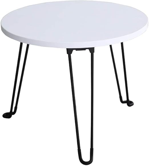 Foldable Coffee Table Iron Art Wooden Panel Leisure Table Bedroom